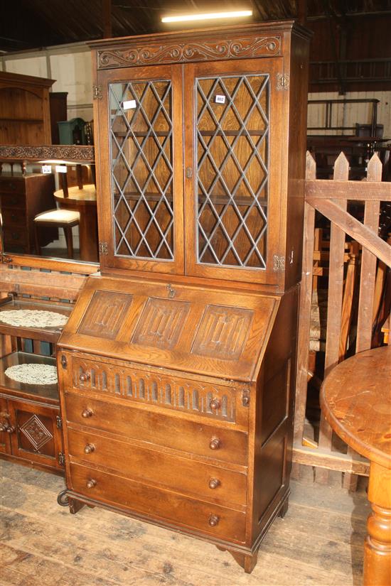 Oak bureau cabinet